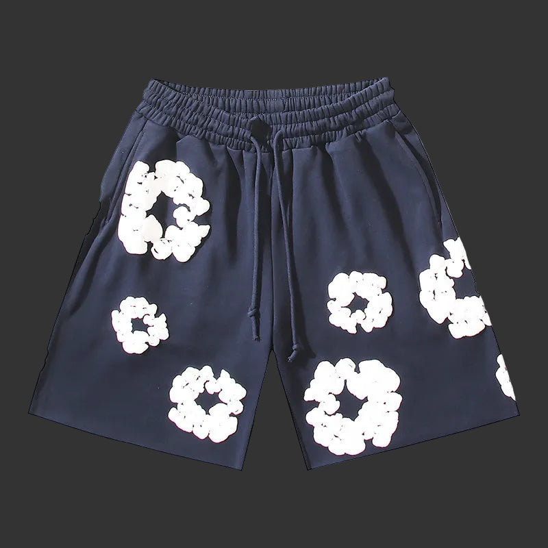 Denim Tears Cotton Wreath Sweat Shorts Navy Blue