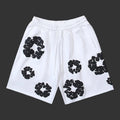 Denim Tears Cotton Wreath Sweat Shorts White And Black