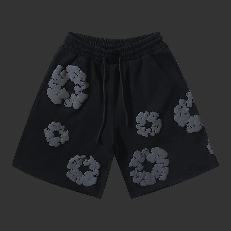 Denim Tears Cotton Wreath Sweat Shorts All Black