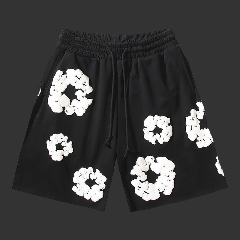 Denim Tears Cotton Wreath Sweat Shorts Black