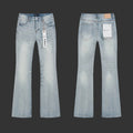 Purple Light Indigo with side rhinestonen Flared Jeans