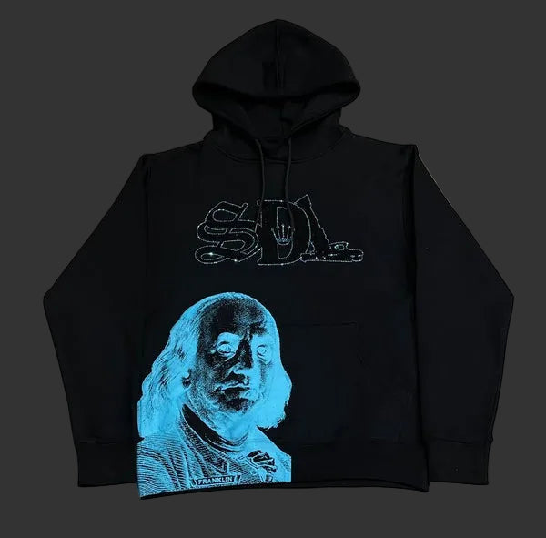 SDL Rhinestone Hoodie Black/Black