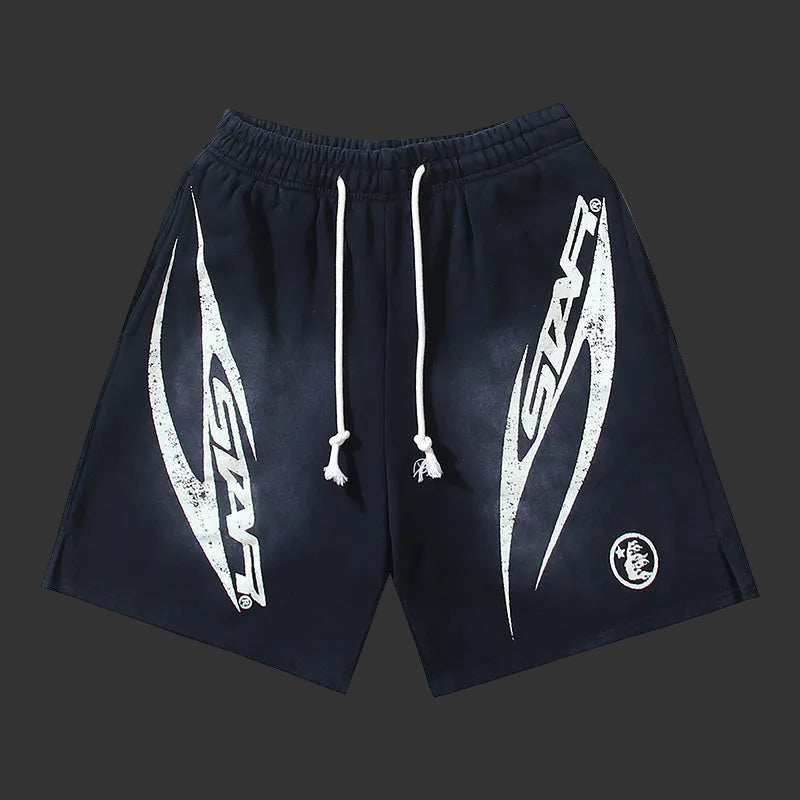 Hellstar Distress 'Star' Yoga Fleece Shorts
