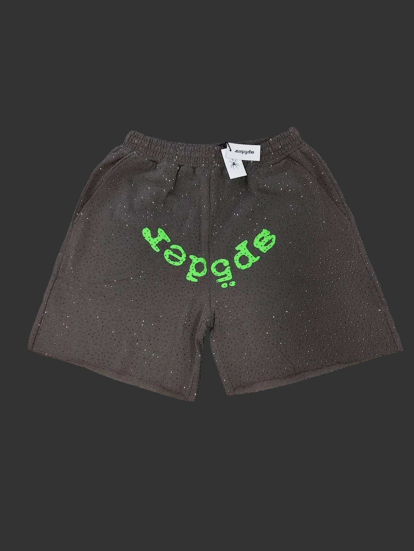 Sp5der Grey And Green VVS Sweatshort