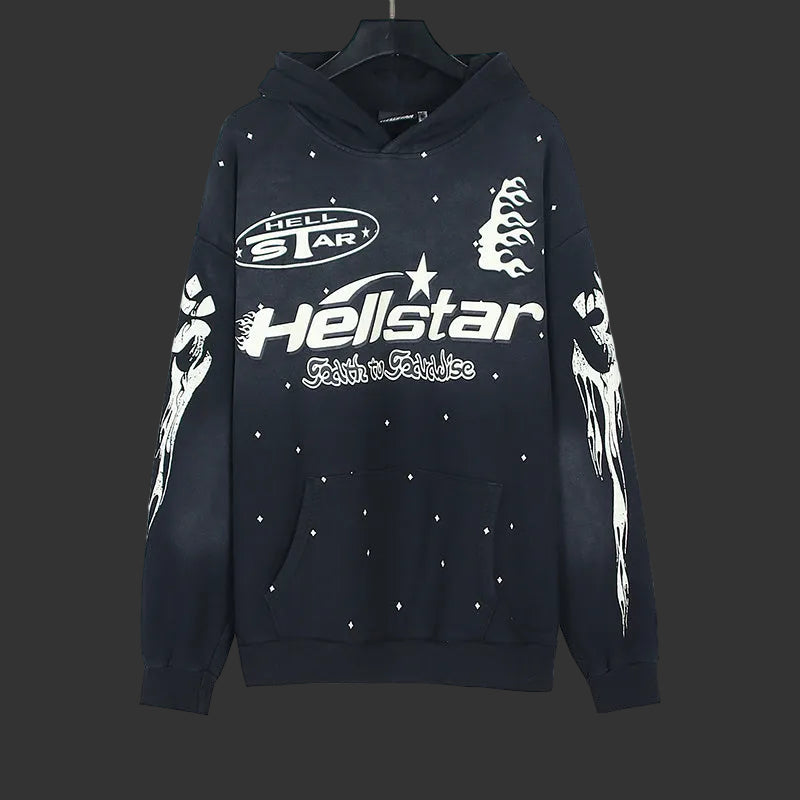 Hellstar Records World Tour Hoodie ‘Black/White’