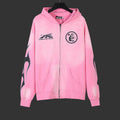 Hellstar Sports Flame Zip-Up Hoodie ‘Pink’