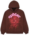 Sp5der Brown Web Hoodie
